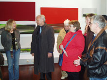 Galeristin Angelika Landherr mit Lothar Mark